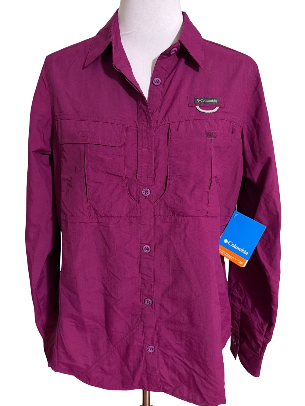 Columbia Women's Button-Down Shirt - Plum